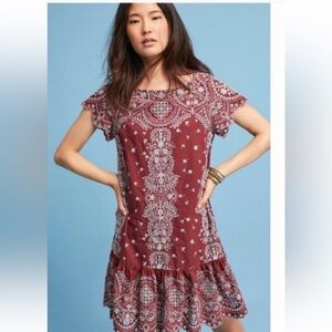 Anthropologie size XS eyelet mini dress